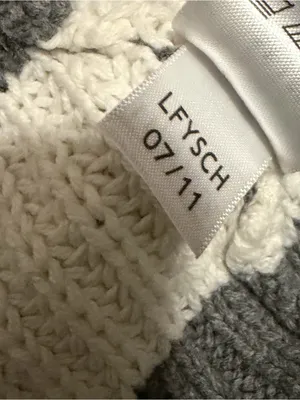 2000s vintage style 2011 aeropostale gray and white striped hooded knit cardigan thumbnail 12