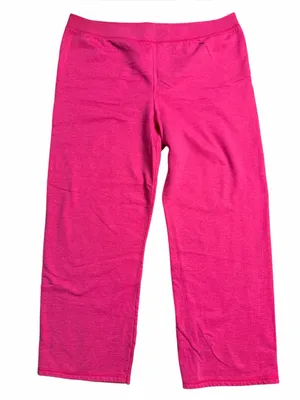 Hanes Cotton blend pull up elastic waist comfy pants, fuchsia pink, size XL thumbnail 1