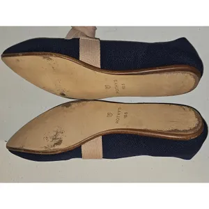 Rothy's Womens Navy The Point‎ Mary Jane Flats Shoes With Tan Bow Strap 10.5 thumbnail 7