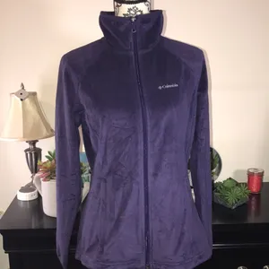 Columbia Sportswear Velour Purple Zip Up Jacket with Stand-Up Collar Size Medium thumbnail 2