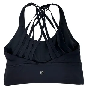 Lululemon Free To Be Moved Bra Size 4 Black Strappy Longline Luxtreme sport thumbnail 1