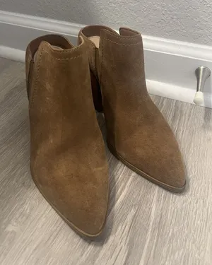 Aldo Women's Suede Brown Mule Slide‎ Bootie Block Heel 7.5 thumbnail 1