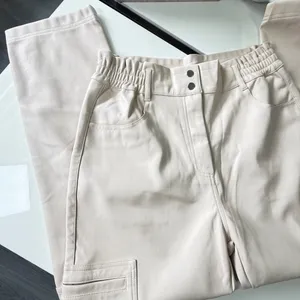 NWOT Shinestar Cream Faux Leather High Waist Cargo Pants L⁠🎀 thumbnail 8