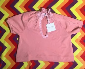 Olivia James The Label Elizabeth Short Sleeve Ruffle Neck Popover thumbnail 1
