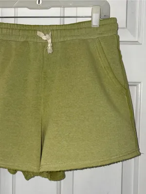 Double Zero Lime Green Terry Fleece Lined Shorts thumbnail 2