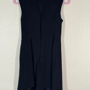 Theory Black Sleeveless Mini Dress Womens 4 Classic LBD Corpcore Preppy Wrap thumbnail 3