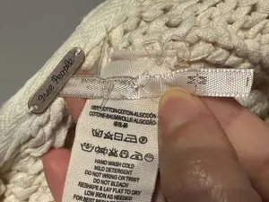 Free People Simply Sienna chunky knit 100% Cotton crochet Cozy Open-Front Cream Cardigan Sweater oversized Sz M versatile cover up coastal breathable open wave loose cable boho coastal thumbnail 5