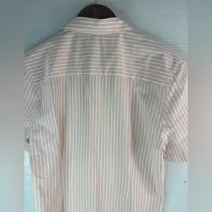 ASOS M Preppy Pastel Pink and White Striped Button Down Shirt thumbnail 7