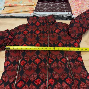 Desigual Heart Pattern‎ Down Feather Puffer Jacket High Neck Assymetric Zip thumbnail 13
