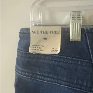 Free people still water low rise slim flare jean thumbnail 3