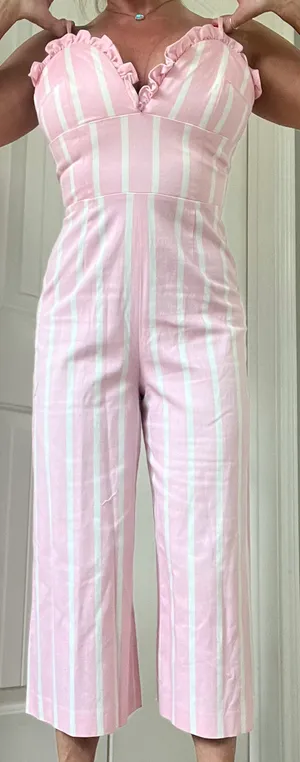 Gianni Bini, Pink And White Striped Jumpsuit thumbnail 1