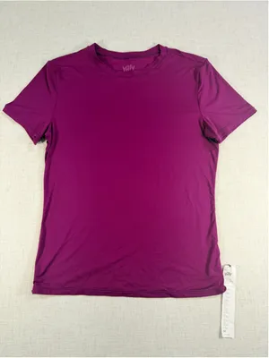 YITTY by Lizzo Women’s Short Sleeve Crewneck Workout T-Shirt Magenta Plum Purple thumbnail 1