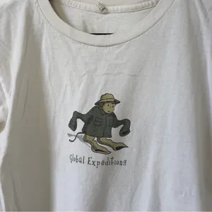 Vintage Curious George Global Expeditions T-Shirt in White thumbnail 3