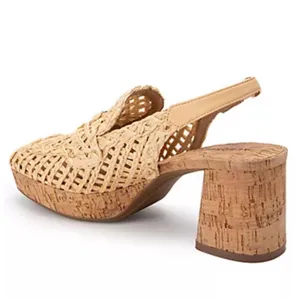 Aerosoles Natural Raffia Woven Block Cork Heel Platform Sandals like New Sz 9.5 thumbnail 3