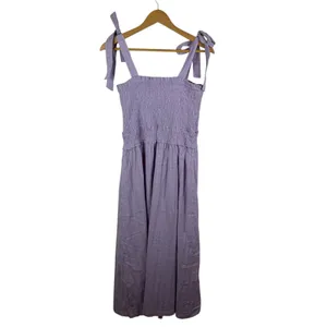 NWT Lost + Wander Angel in Disguise Maxi‎ Dress Medium Lavender Smocked Cottage thumbnail 4