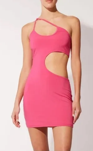 NWT Solid & Striped Brooklyn Dress Hibiscus Pink Stretchy Cutout Size XS thumbnail 1