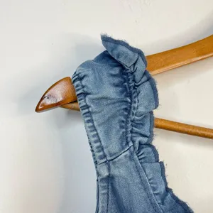 Urban Outfitters Nayda Denim Ruffle Lace up Stretch Mini Dress womens XS new thumbnail 7