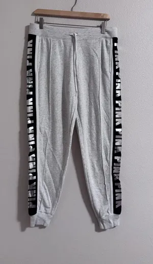 PINK Victoria's Secret Light Gray joggers thumbnail 1