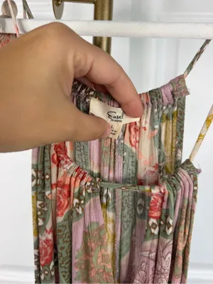 Easel Size L Boho Paisley Wide Leg Tassel Jumpsuit NWOT thumbnail 5
