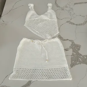 White crochet set NWOT Size M thumbnail 1
