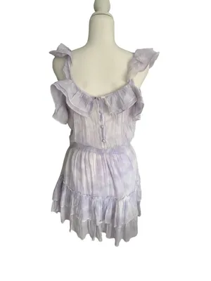 LOVESHACKFANCY Natasha Purple White Ombré Tie Dye Dress Size Medium thumbnail 5