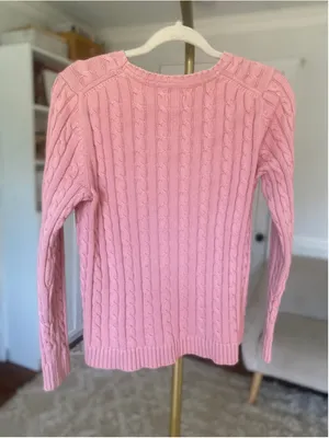 L.L.Bean Cable Knit Cotton Sweater Preppy Coastal Classic Old Money Cape Cod M thumbnail 3