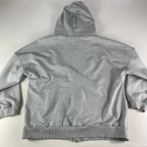 Gentle Herd Hoodie Women's XL Grey Oversized Full Zip Cotton Blend Sweatshirt thumbnail 7