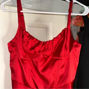 Sky to Moon - NWOT Red Satin Chemise Dress - Size Large thumbnail 6