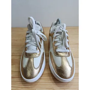 Michael Kors Women's Gold White Leather Sneakers Shoes Size 8.5 M LS24F Low Top thumbnail 7