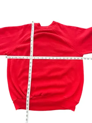 VTG 80s Aspen Colorado Ski Resort Sweatshirt L Red Graphic Retro Beach made USA thumbnail 8