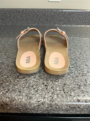 MIA Tan Slide Sandals with Buckle Detail thumbnail 8