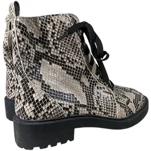 Linea Paolo Moto Boot 5.5 Snakeskin Print Lace Up‎ Ankle Boots Combat Booties thumbnail 7