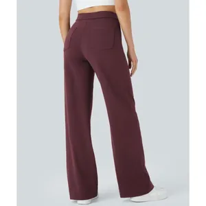 NWOT HALARA Daystretch High Waisted Pocket Straight Lwg Work Paints In Purple L thumbnail 2