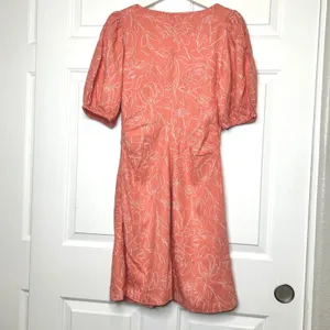 A New Day Floral Linen Blend Puff Sleeve‎ Mini Dress Size 10 NWT thumbnail 3