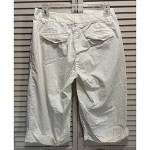 Tommy Bahama (18 Golf) Cream Capris Cuffed Sz 4 Low Rise Pockets‎ Zip Soft thumbnail 4