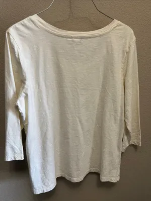 Christopher & Banks Cream Embroidered Scoop Neck Long Sleeve Top thumbnail 9