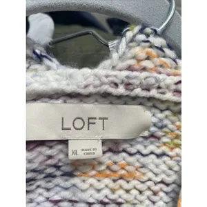 Loft Spacedye Oversized chunky knit sweater double V With Side‎ Slits Women's XL thumbnail 4
