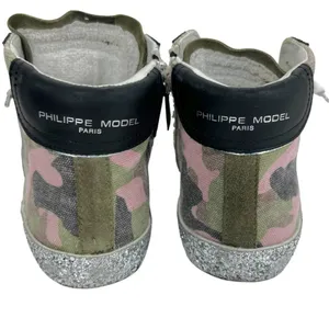 Philippe Model PRSX High Sneaker in Camouflage Military Fuschia Green Size 6 thumbnail 15
