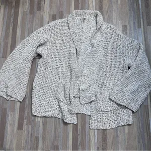 POL Cream Textured Open Knit Women's Cardigan Size Large thumbnail 2