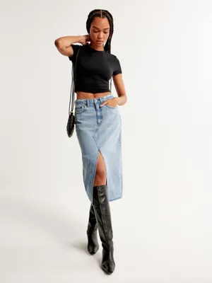 Abercrombie Denim Midi Skirt thumbnail 2
