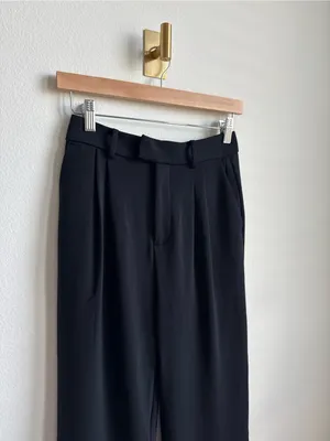 CUTS Essential Pants Black Wide Leg Pintuck Trousers Size 6 thumbnail 4