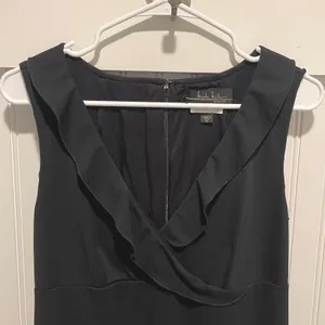 Nicole Miller Maternity Dress Women S Black Ruffle V-Neck Peter Pan Collar Crepe thumbnail 3