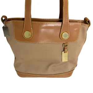 Vintage Dooney and Bourke Leather Trim Canvas Shoulder Bag thumbnail 2
