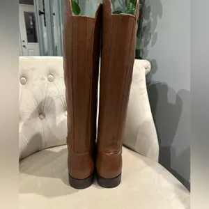 Marc Fisher Secrit studded zippered wide calf leather boots Color Cognac Size 9 thumbnail 7
