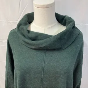 Vila Milano Cowl Neck Tunic oversized‎ sweater hunter green women’s medium thumbnail 3