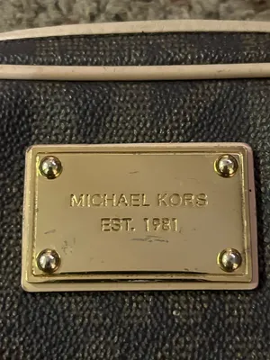 Michael Kors Jet Set Travel Crossbody Bag Brown MK Monogram Small Gold Chain Use thumbnail 5