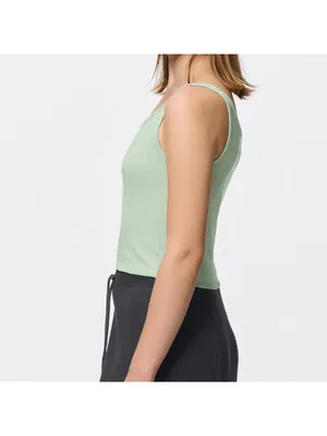 Uniqlo GU Cotton Blend Cropped Tank Top | Dry | Flower Baby Tee NWT Light Green thumbnail 5