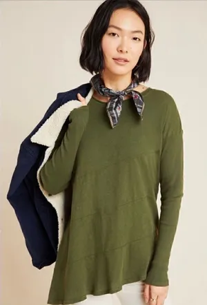 NWT Anthropologie Paula seamed Asymmetrical Tee M thumbnail 1