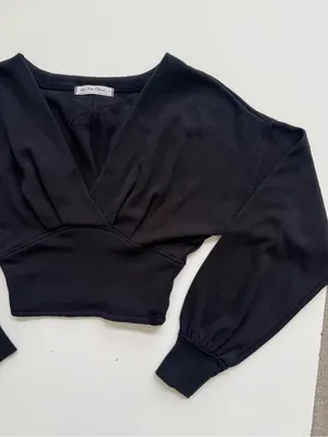 Free People Black We The Free All Nighter Thermal Cropped Top Size XS thumbnail 4