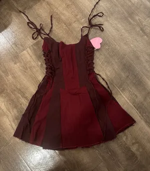 Dolls Kill sugar thrillz maroon mini dress thumbnail 1